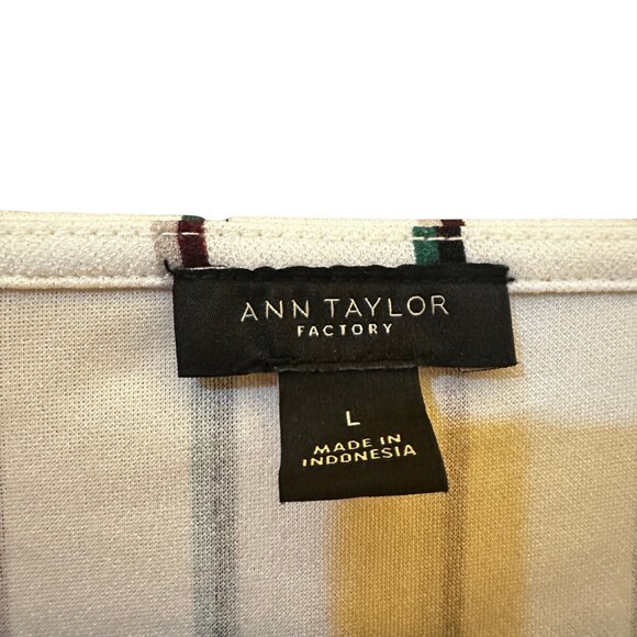 Ann Taylor Factory Multi-Color Striped Blouse | NWOT | L - Picture 3 of 3